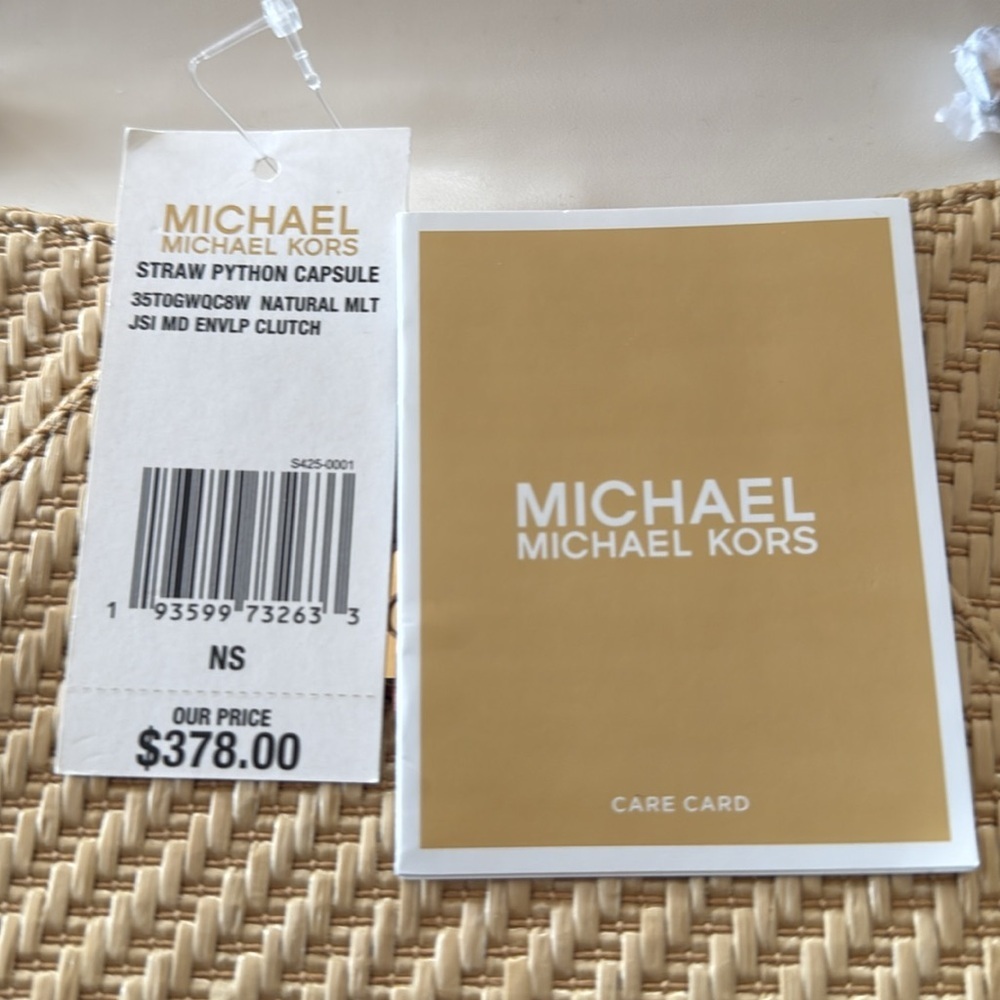 Michael Kors straw python capsule envelope clutch. - image 7